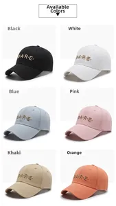 Dettaglio di cappelli da baseball con ricamo GARE in vari colori su sfondo bianco