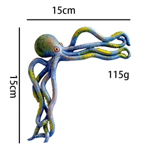 Detail showing octopus resin ornament dimensions 15cm x 15cm and 115g weight