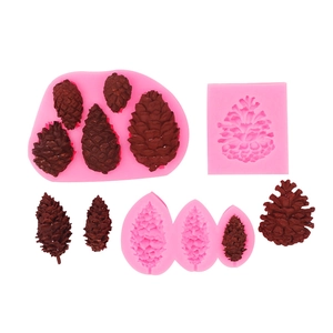 Pinecone silicone molds for fondant and chocolate cake decorations in various sizes