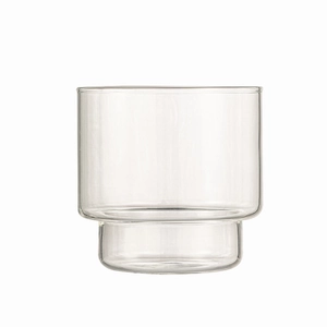 Minimalist double-walled clear glass cup for coffee and milk with a sleek tapered design