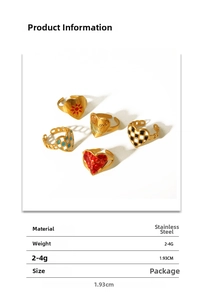 Detail specifications of 5-piece gold stainless steel love rings with LOVE engraving