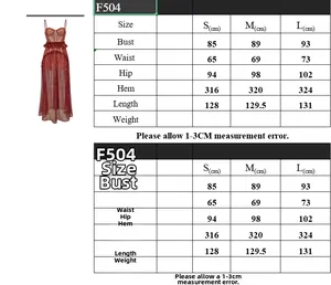 Detailed size guide table for beaded party dress showing bust waist and hip measurements