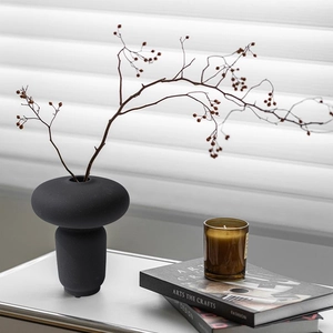 Vaso In Ceramica Moderno Forma Di Fungo Unica Opaco Spazzolato Minimalista Decorazione Casa Per Fiori Secchi Scrivania