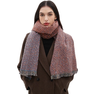 Winter Scarf Shawl Polyester Warm Herringbone Plaid Pattern Tassel Fringe Versatile Casual Wrap For Men And Women