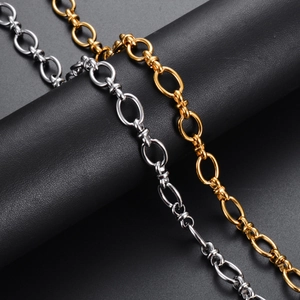 Stainless Steel Chain Necklace Wide Oval Link Hip Hop Style Fashion Jewelry For Men And Women Heavy Duty Polished