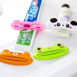 Cartoon animal tube squeezers set with pig, panda, bear and frog designs for toothpaste