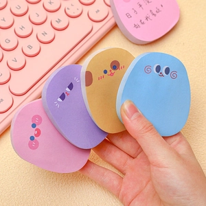 Cute cartoon emoji sticky notes set in assorted pastel colors for student stationery