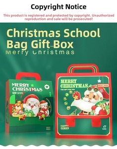Creative backpack style Christmas gift boxes with festive reindeer and Santa illustrations