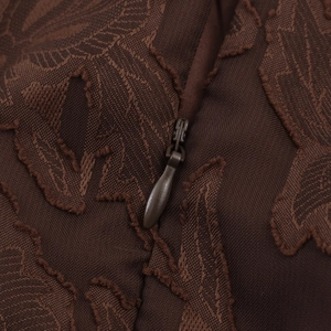 Robe sirène élégante marron foncé en tissu jacquard avec fermeture éclair invisible