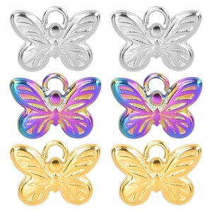 Butterfly Pendant Charms Stainless Steel Vacuum Plated DIY Jewelry Making Accessories For Necklace Bracelet Niche Style
