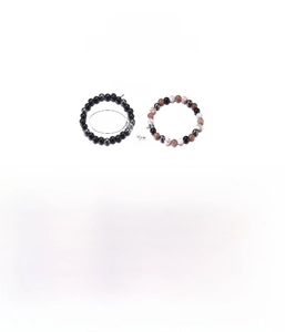 Detail showing magnetic heart clasp and size specs for natural stone couple bracelets