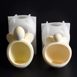 DIY silicone mold for mouse-shaped scented candle bases and plaster ornaments in two sizes