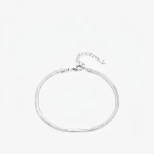 Bracelet Maille Serpent En Argent Sterling 925 Minimaliste Pour Femmes Élégant Chaîne Plate Bijou Cadeau Pour Elle