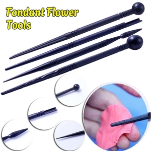 Professional 4pcs double-headed fondant flower modeling tools for cake decorating and DIY