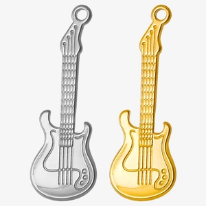 Guitar Pendant Necklace 304 Stainless Steel 18K Gold Plated Hip Hop Punk Rock Music Instrument Jewelry Accessories