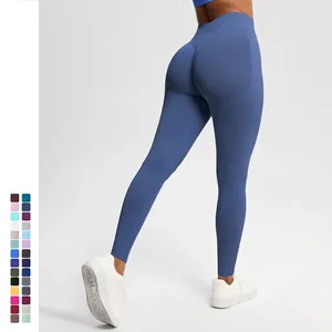 Women High Waist Seamless Yoga Leggings Nylon Spandex Breathable Butt Lift Tummy Control Fitness Running Gym Pants