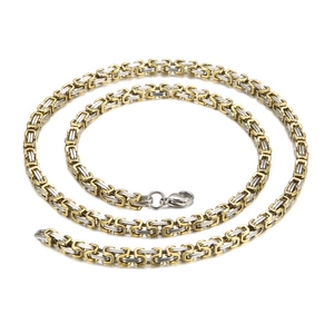 4mm Byzantinische Halskette aus Edelstahl in Gold und Silber mit Karabinerverschluss