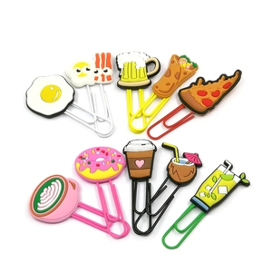 Cartoon Paper Clips Decorative Bookmarks PVC Metal Food Animal Shaped Colorful Novelty Student Office Stationery
