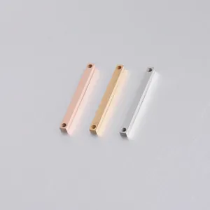 Polished rectangular stainless steel bar pendants in rose gold, gold and silver finishes