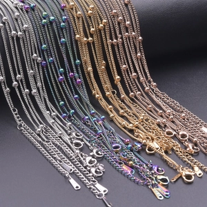 Stainless Steel Necklace Satellite Bead Chain 18K Gold Plated Clavicle Minimalist Jewelry For Women Men