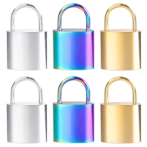 Stainless Steel Padlock Charms Pendants DIY Jewelry Making Craft Accessories Polished Mini Lock Retro Geometric Punk
