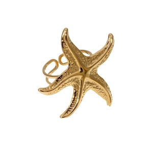 Anello a stella marina dorato regolabile con finitura testurizzata stile spiaggia
