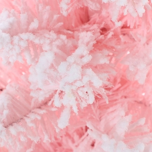 30cm mini pink flocked Christmas tree tabletop decoration with snowy PVC needles