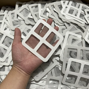 Square white mesh screen repair stickers for bathroom and kitchen drain hair filtering