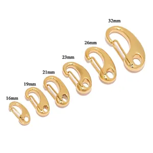 Maattabel voor 18k vergulde roestvrijstalen karabijnsluitingen van 16mm tot 32mm