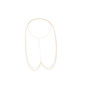 Elegante goldene Körperkette mit Zirkon-Quasten und minimalistischem Mehrschicht-Design