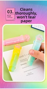Detail of the cat paw shaped push-pull eraser showing its smooth rubber texture and grip