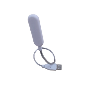 Portable USB LED night light with flexible metal goose neck and white plug