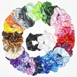 Satin Satin Scrunchies Large Elastic Hair Ties Solid Color Ponytail Holder Soft Hairbands For Women Girls