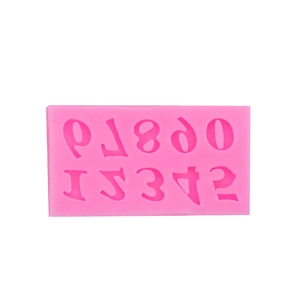 3-piece pink silicone mold set with numbers 0-9 for fondant cake and chocolate baking