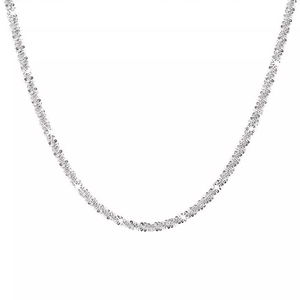 Sparkling S925 sterling silver sand chain necklace for women with minimalist metallic finish