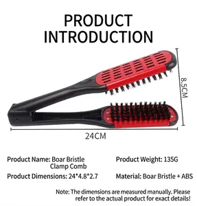 Pro Boar Bristle V-Shape Straightening Brush with dimensions 24cm and 135g weight