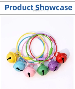 Detail view of colorful lacquer bells with matching plastic-coated wire keyrings