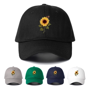 Sunflower Butterfly Printed Cotton Baseball Cap Outdoor Sun Protection Fashion Casual Snapback Hat For Men Women