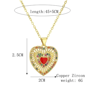 Detailed size specifications for the gold heart evil eye necklace with dimensions and weight
