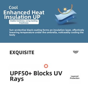 UPF 50+ portable mini umbrella with black thermal insulation coating for UV protection