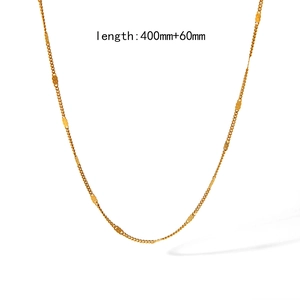 Detailed view of 18k gold plated stainless steel satellite chain with 400mm 60mm length