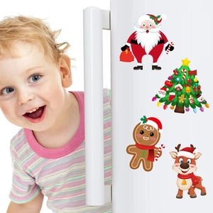 Kids Christmas DIY sticker set featuring Santa, Xmas tree and reindeer on a white surface