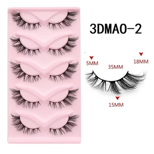 Detailed dimension chart for 3D faux eyelashes with length specs and layout view