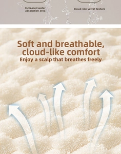 Detailed macro view of cream coral fleece cloud grid texture for high water absorption