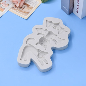 Stampo in silicone di Halloween con pipistrello e gatto per torte e decorazioni DIY