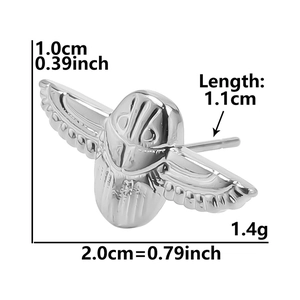 Detailed size specifications for beetle shaped stainless steel stud earring with dimensions