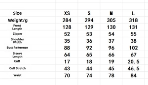 Detailed size guide table for the paisley print chiffon long dress from XS to L