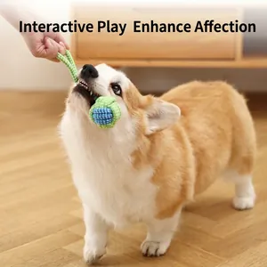 Giocattolo per cani con palla in corda di cotone per tiro alla fune, con un Corgi