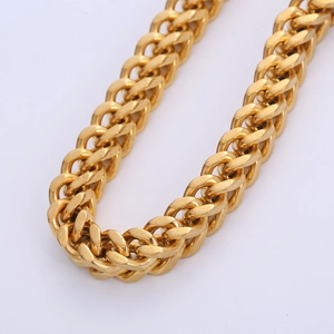 8mm golden Franco chain bracelet for men with heavy link design and polished finish