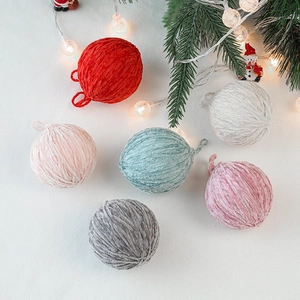 Nordic Style Yarn Wound Christmas Ball Ornaments Polyester Wool Felt Ball For Christmas Tree Festival Home Decor Pendants